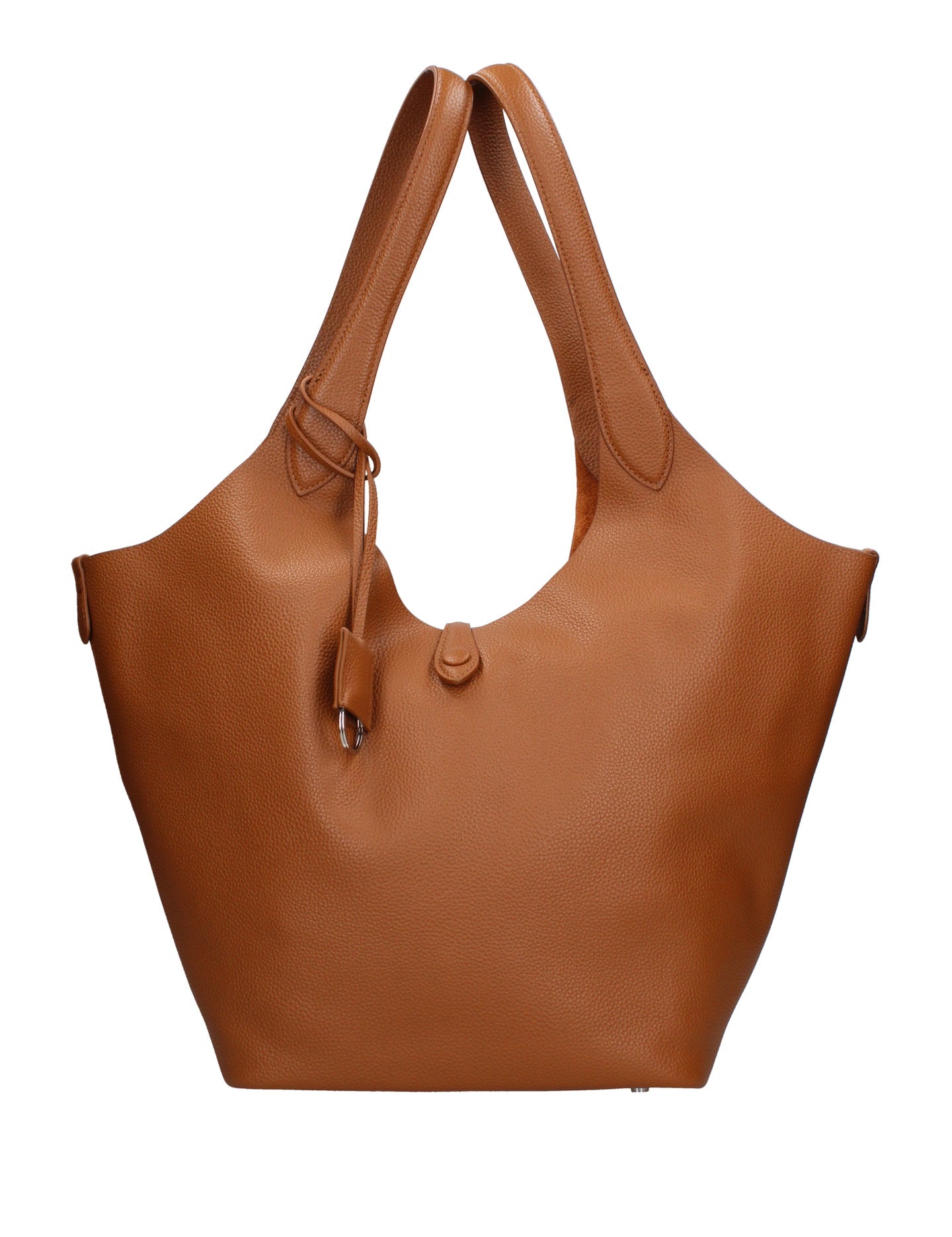 Borsa a Mano in Vera Pelle Cuoio Scuro Chiara Ferretti