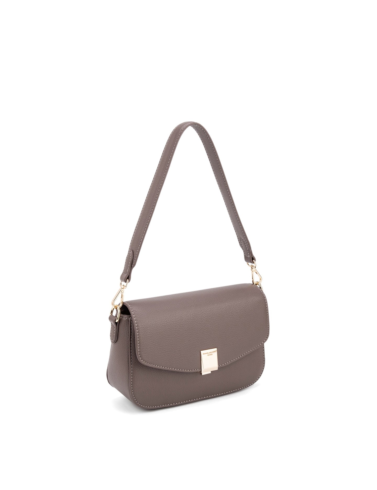 Borsa a Spalla in 100% Pu Vegan Leather Marrone