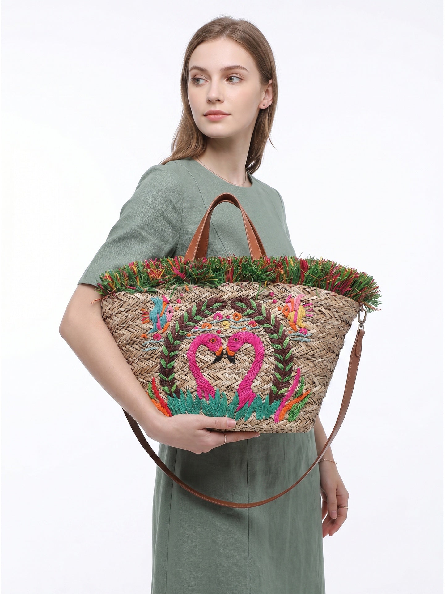 Borsa Shopper in Rattan Rosa