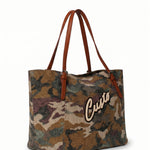 Borsa a Mano in Pelle Vegana Verde Militare