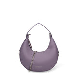 Lila Schultertasche aus veganem Leder