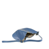 Borsa a Spalla in Vera Pelle Blu Jeans