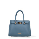 Borsa a Mano in Vera Pelle Blu Jeans Pierre Cardin