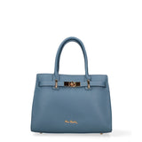 Borsa a Mano in Vera Pelle Blu Jeans Pierre Cardin