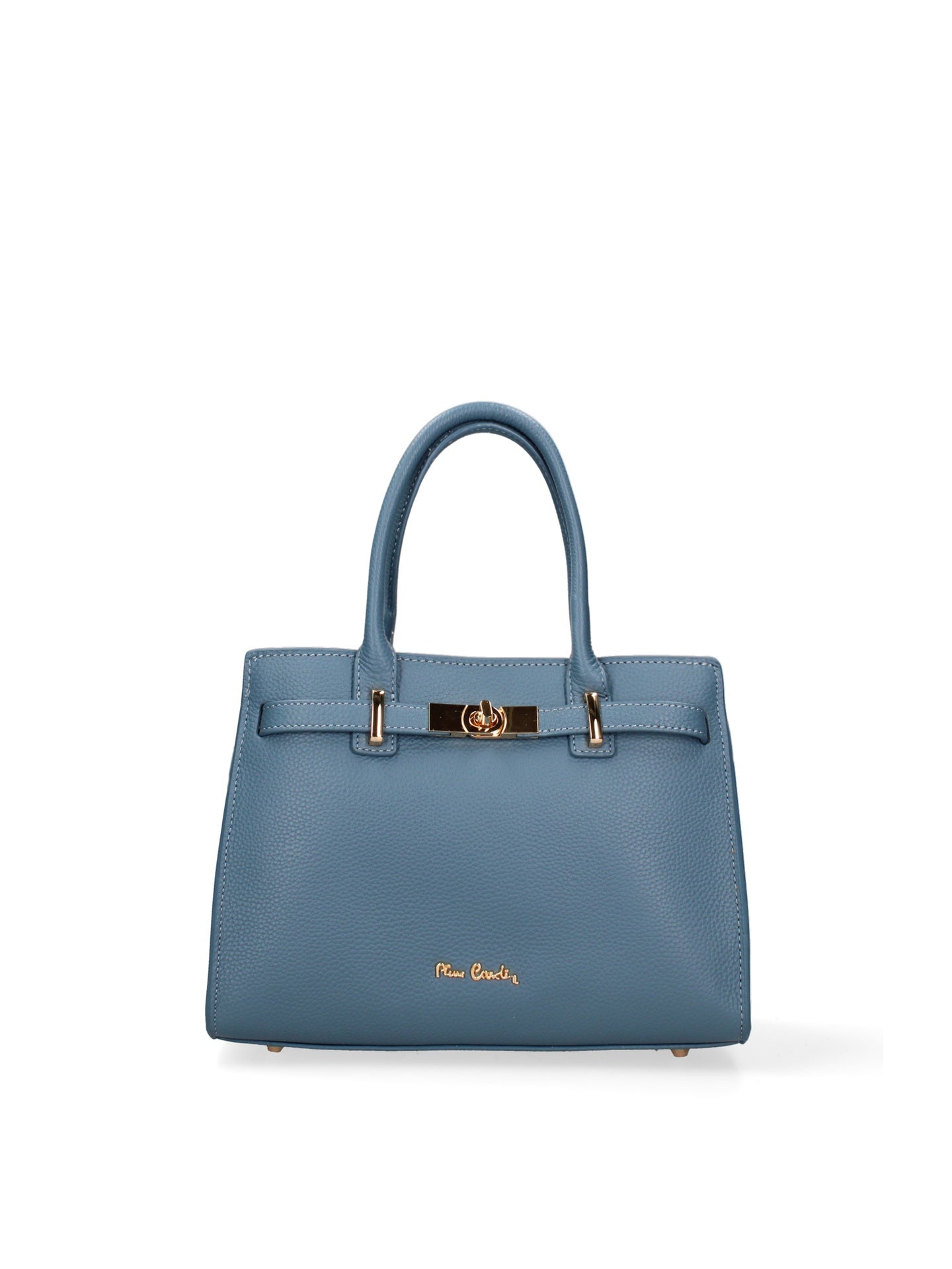 Borsa a Mano in Vera Pelle Blu Jeans Pierre Cardin