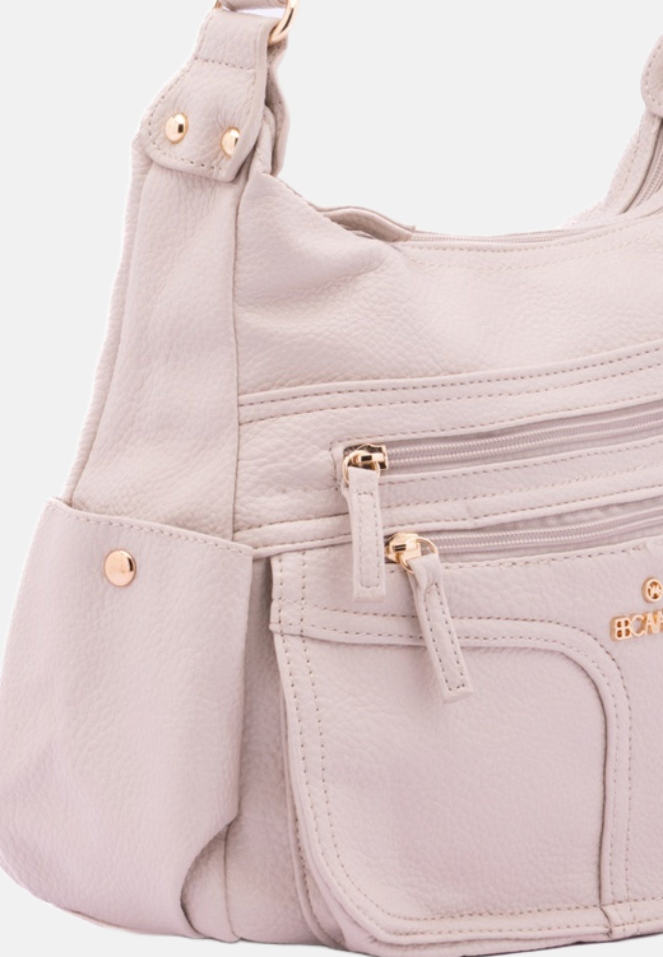 Borsa a Spalla in Pelle Vegana Beige
