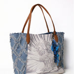 Borsa a Mano in Pelle Vegana Blu