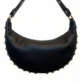 Borsa a Tracolla in Dollaro Leather Nero