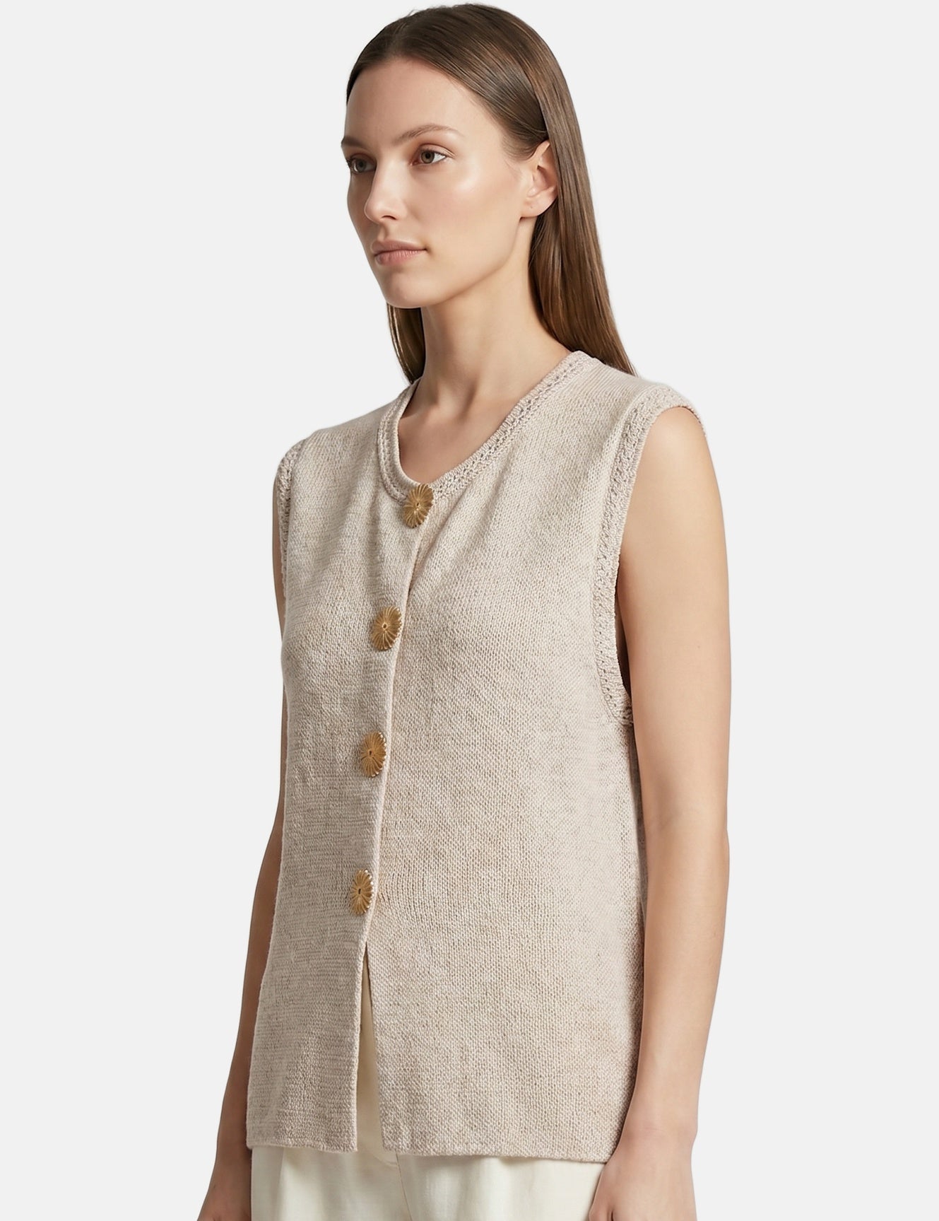 Vestito in Poliestere Beige