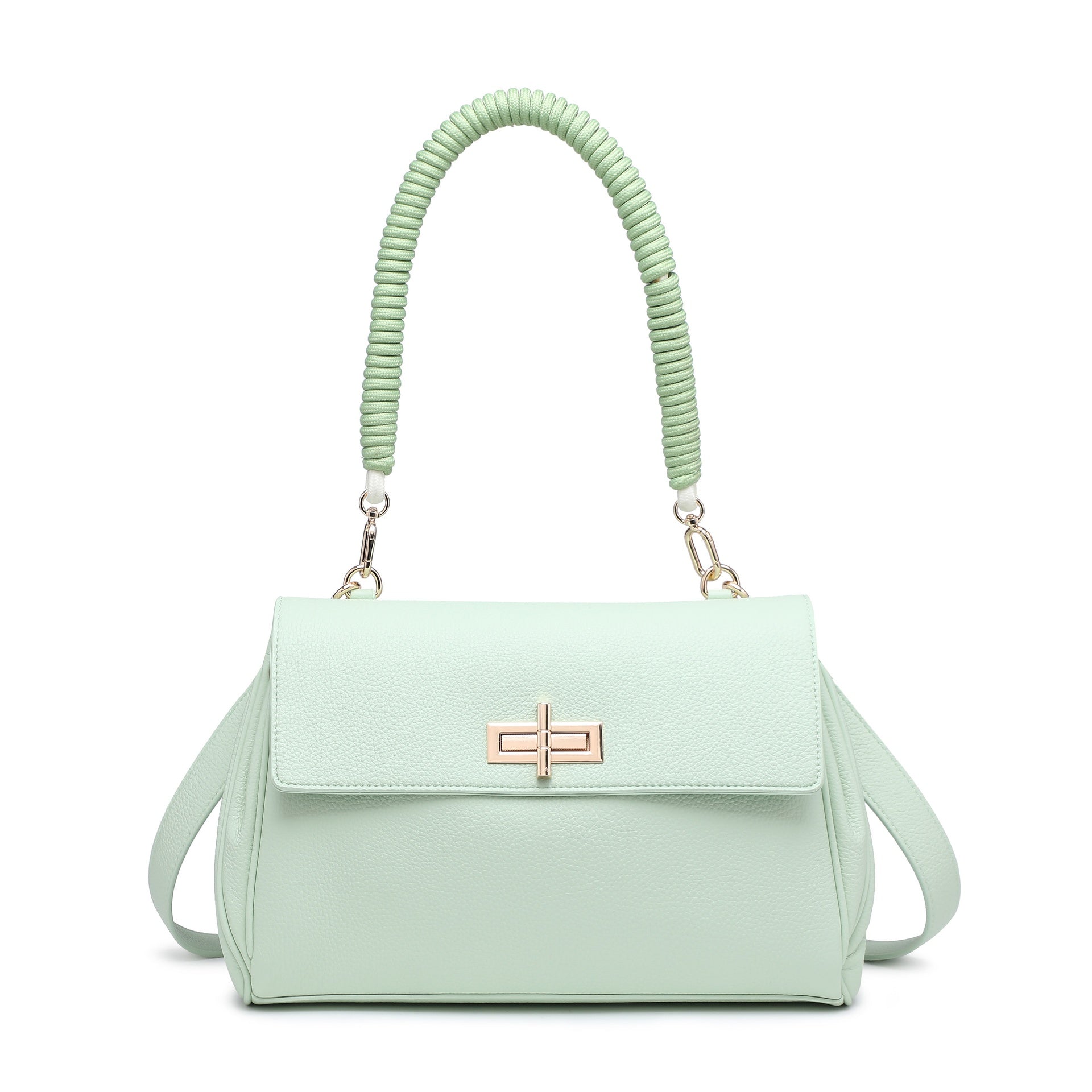 Borsa a Mano in Polyurethane Verde