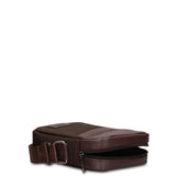 Borsa a Tracolla in 100% Pu Vegan Leather Marrone Scuro