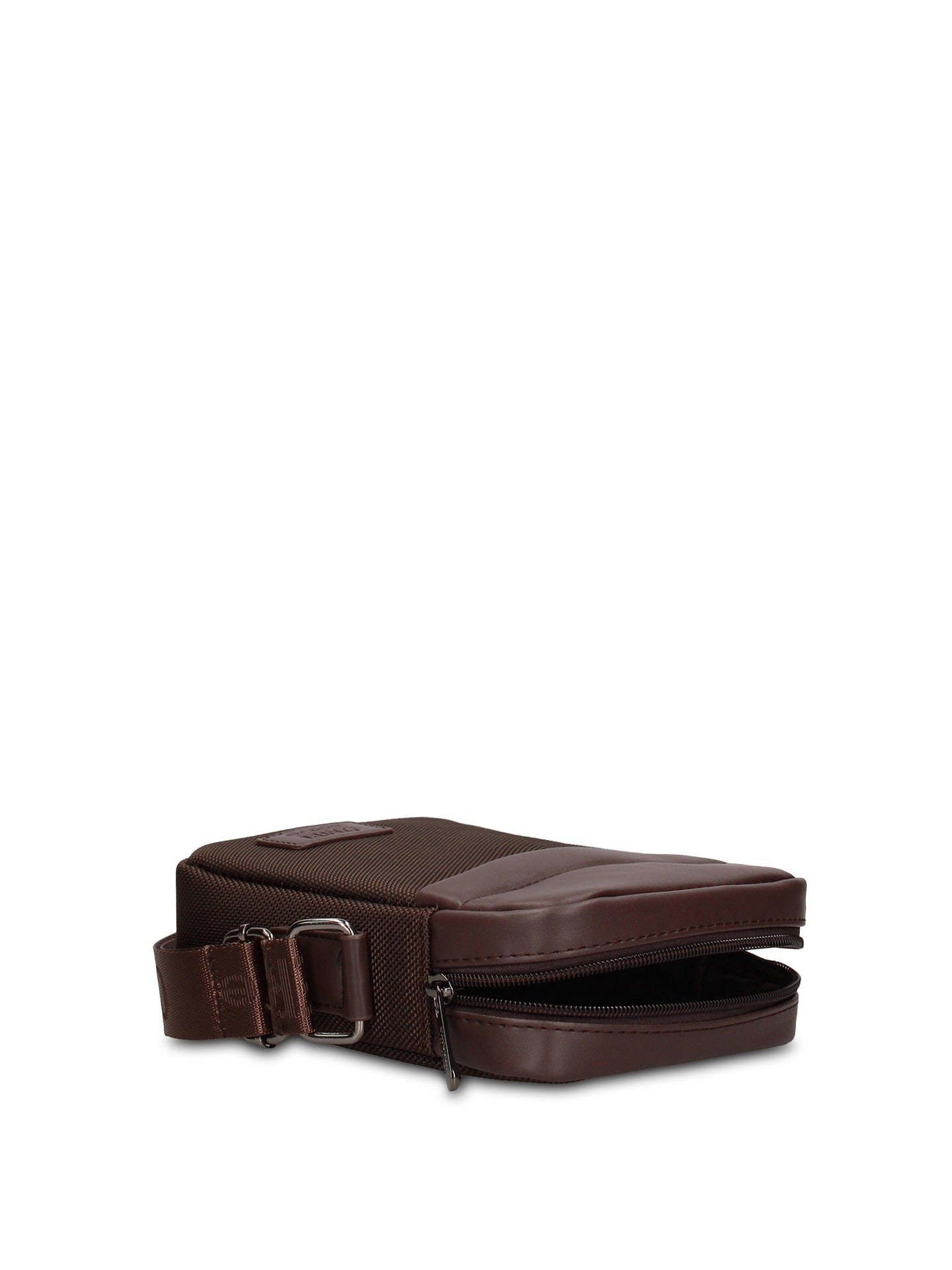 Borsa a Tracolla in 100% Pu Vegan Leather Marrone Scuro