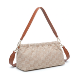 Borsa a Tracolla in Poliestere Taupe