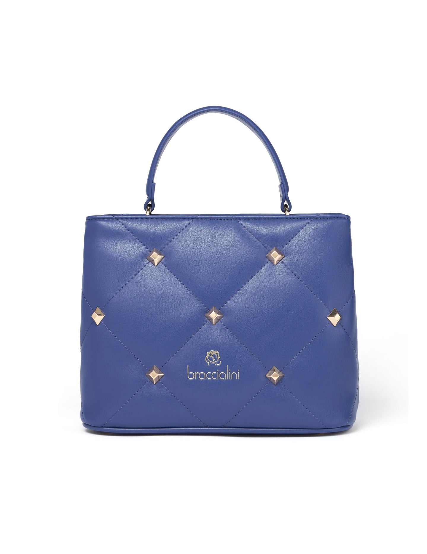 Borsa a Mano in Pelle Vegana Blu Braccialini