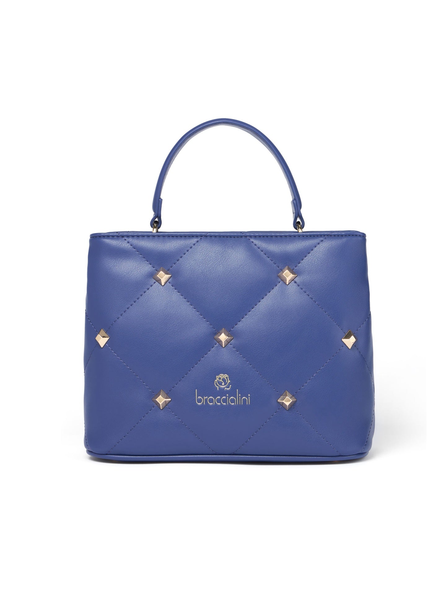 Borsa a Mano in Pelle Vegana Blu Braccialini