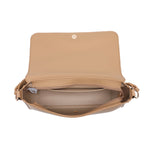 Borsa a Tracolla in Pelle Vegana Marrone Chiaro