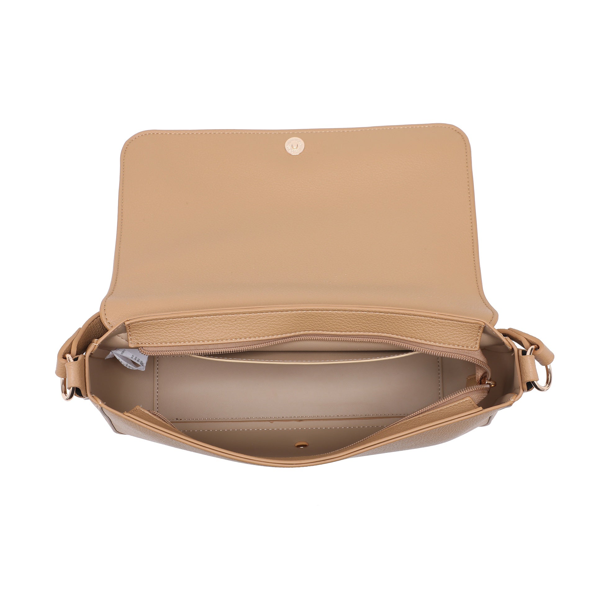 Borsa a Tracolla in Pelle Vegana Marrone Chiaro