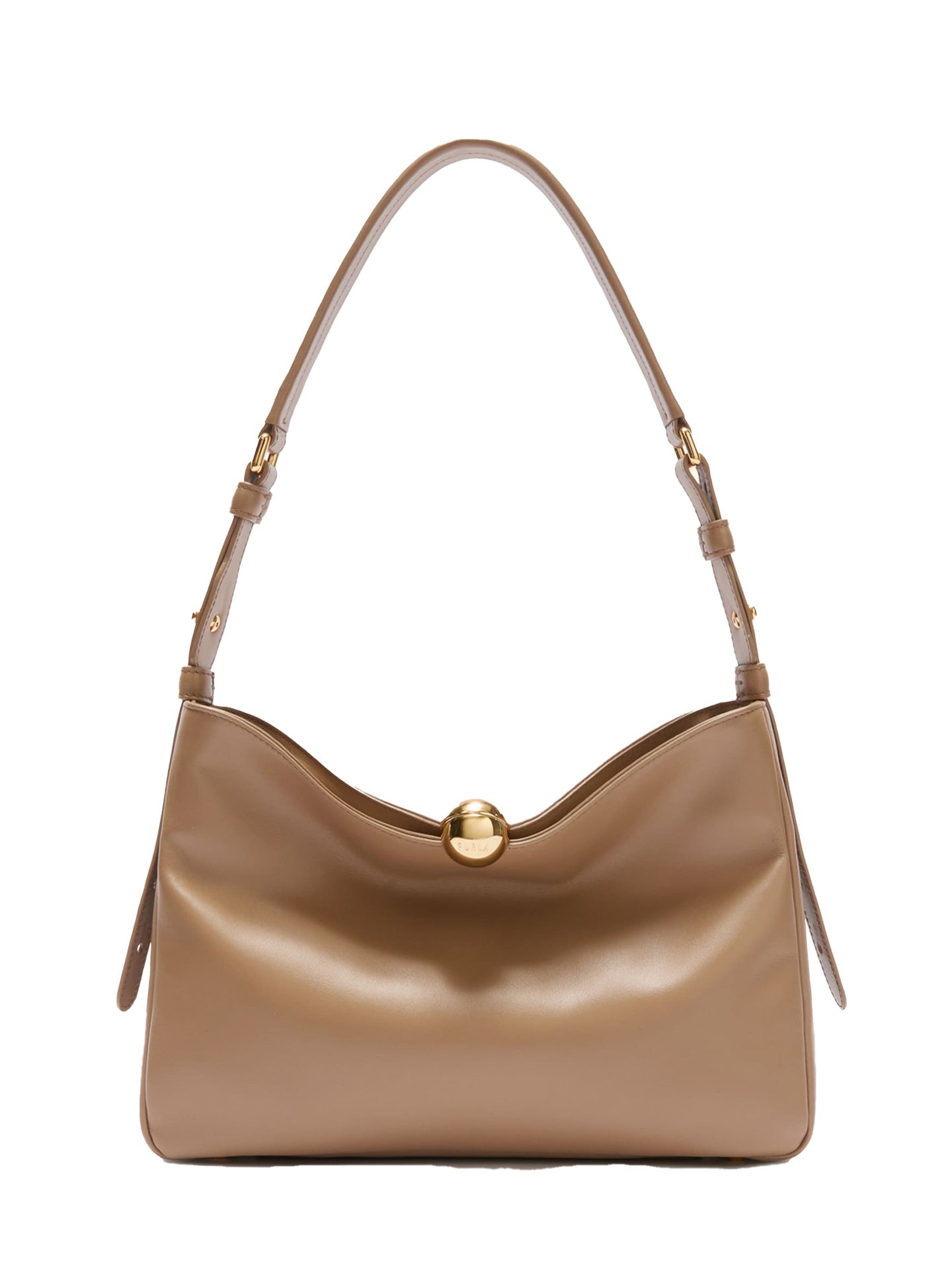 Borsa a Spalla in Pelle Taupe Furla
