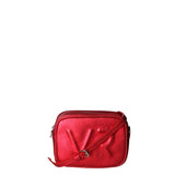 Borsa a Tracolla in Genuine Printed Suede Leather Rosso
