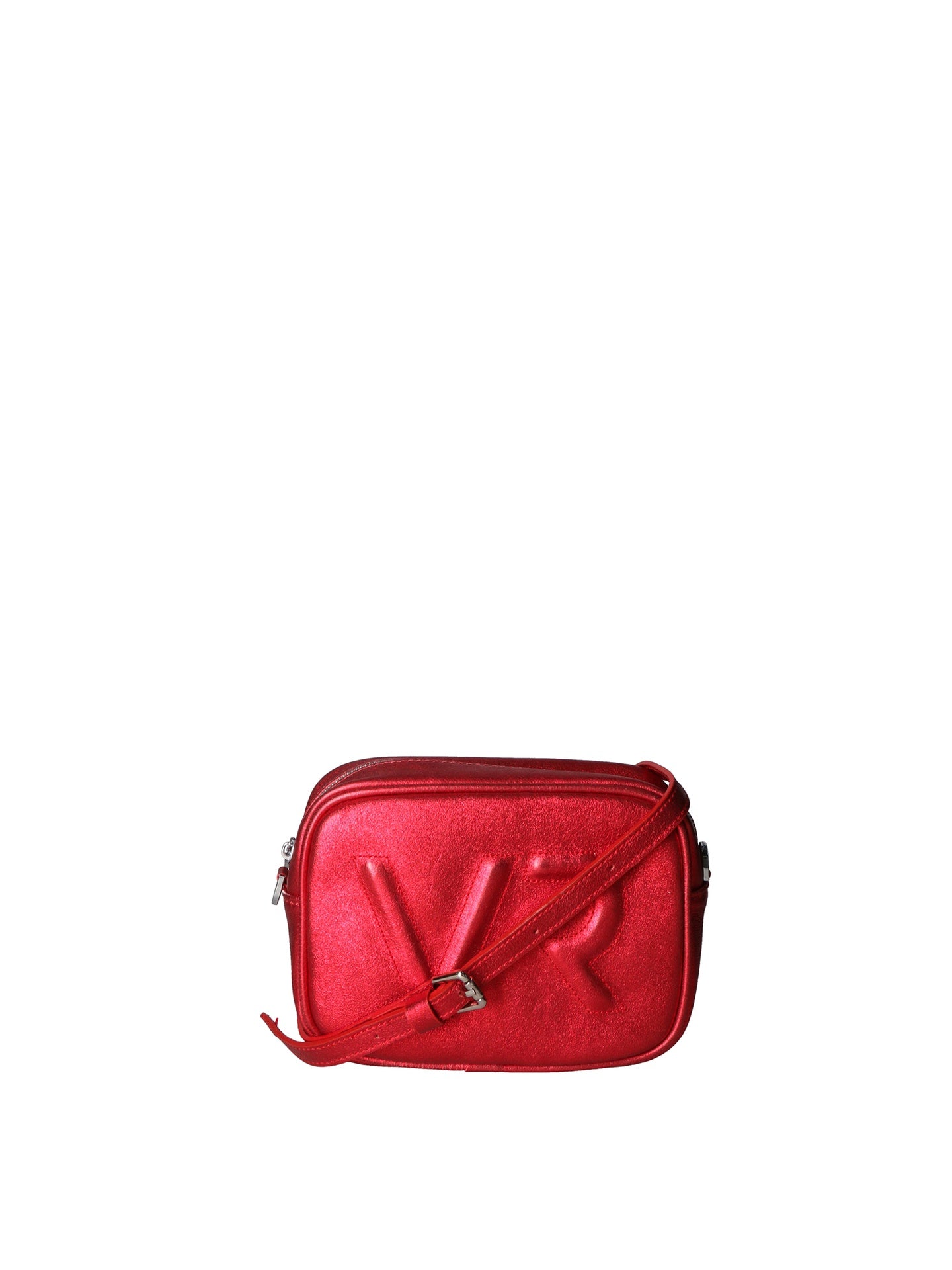 Borsa a Tracolla in Genuine Printed Suede Leather Rosso