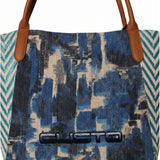 Borsa a Mano in Pelle Vegana Blu