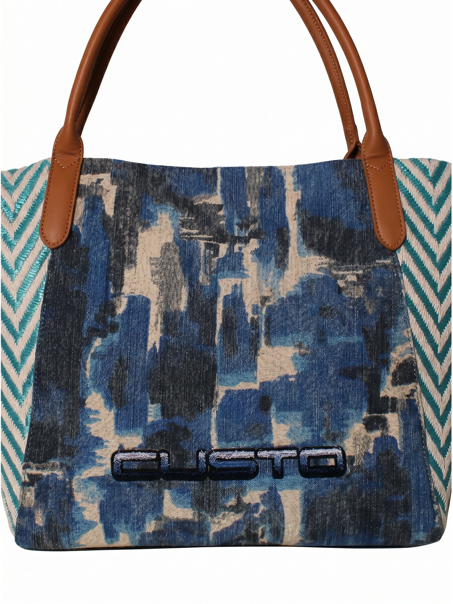 Borsa a Mano in Pelle Vegana Blu