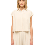 Camicia Donna Linaria Made in Italy in 80% Viscosa 20% Lino Beige Marc Ellis