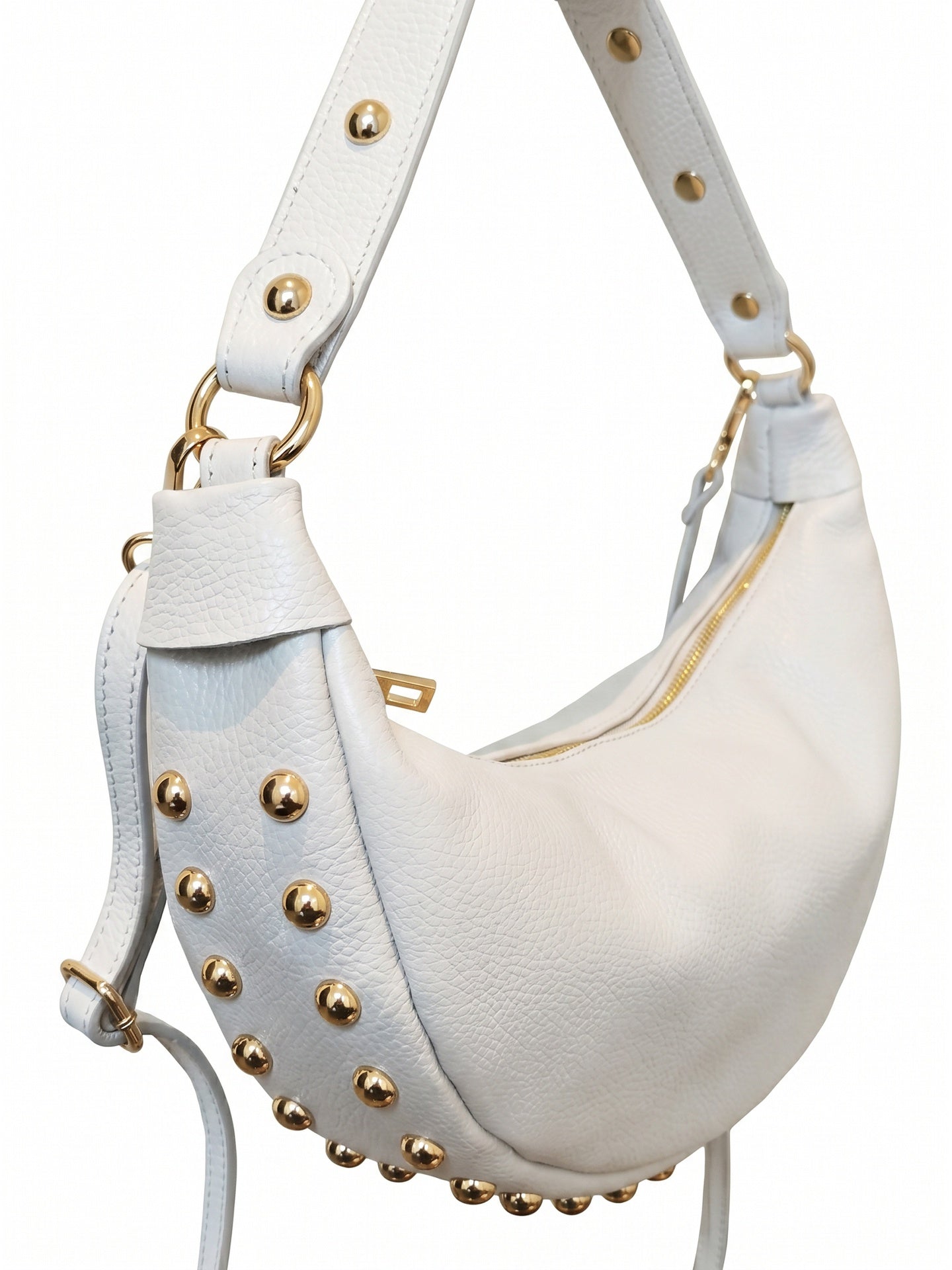Borsa a Tracolla in Dollaro Leather Bianco