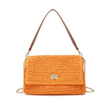 Borsa a Tracolla in Woven Straw Giallo