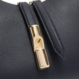 Borsa a Spalla in Pelle Blu Scuro