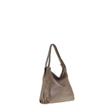 Borsa a Spalla in Vera Pelle Taupe