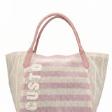 Borsa a Mano in Pelle Vegana Rosa