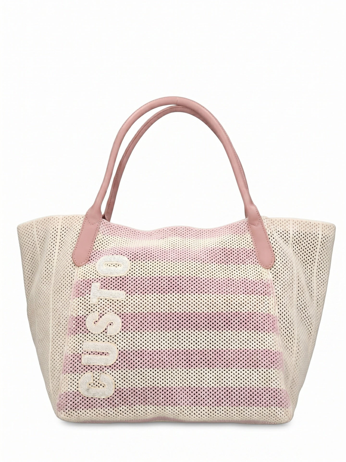 Borsa a Mano in Pelle Vegana Rosa