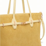 Borsa a Mano in Pelle Vegana Giallo