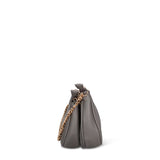Schultertasche aus veganem Leder, Grau