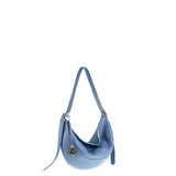 Borsa a Spalla in Vera Pelle Blu Jeans