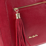Borsa a Mano in Vera Pelle Rubino