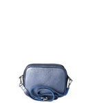 Borsa a Tracolla in Genuine Printed Suede Leather Azzurro