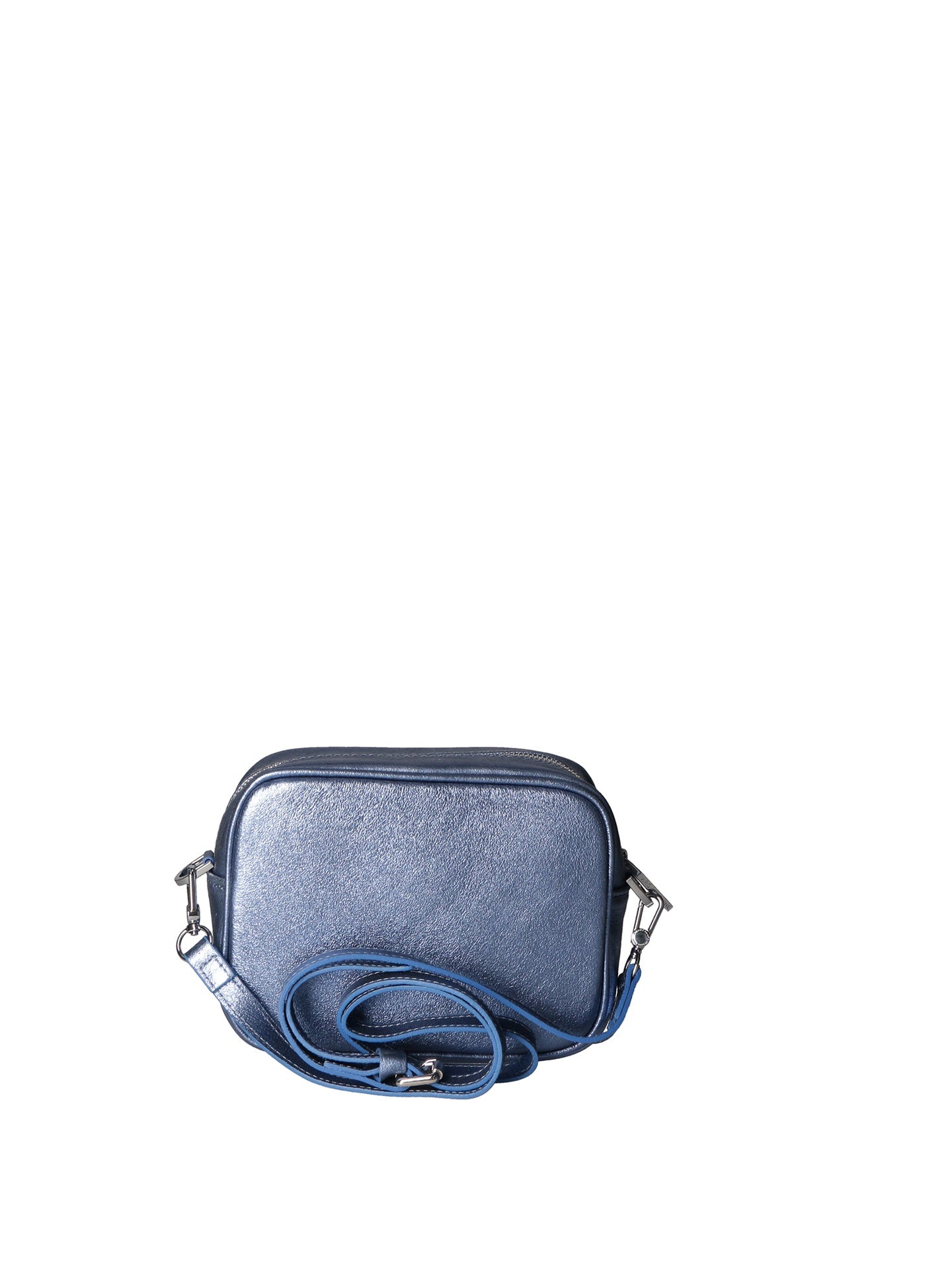 Borsa a Tracolla in Genuine Printed Suede Leather Azzurro
