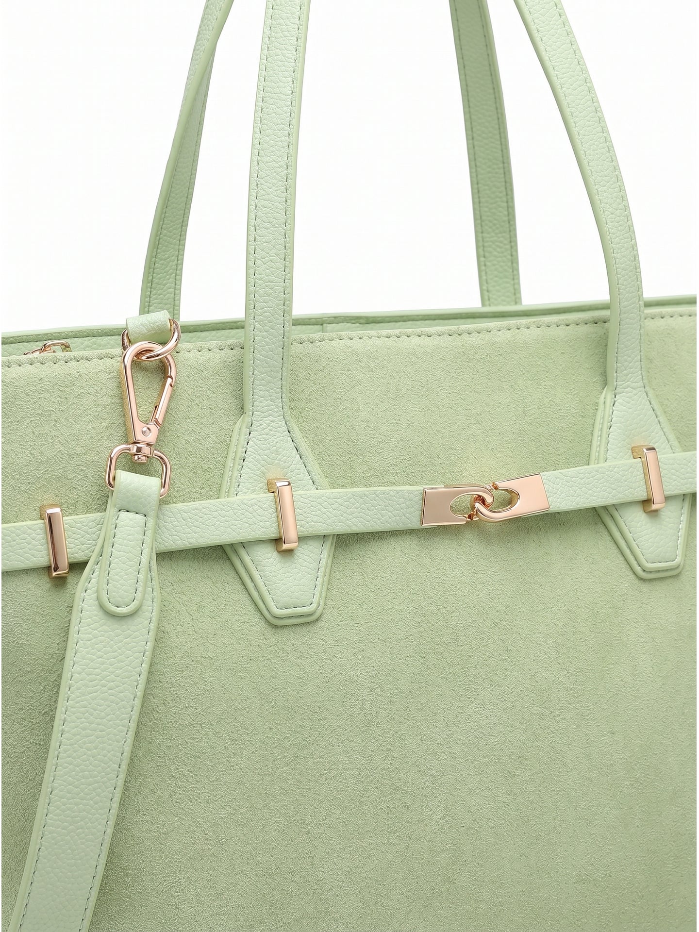 Borsa a Mano in Pelle Vegana Verde