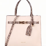 Borsa a Mano in Pelle Vegana Beige