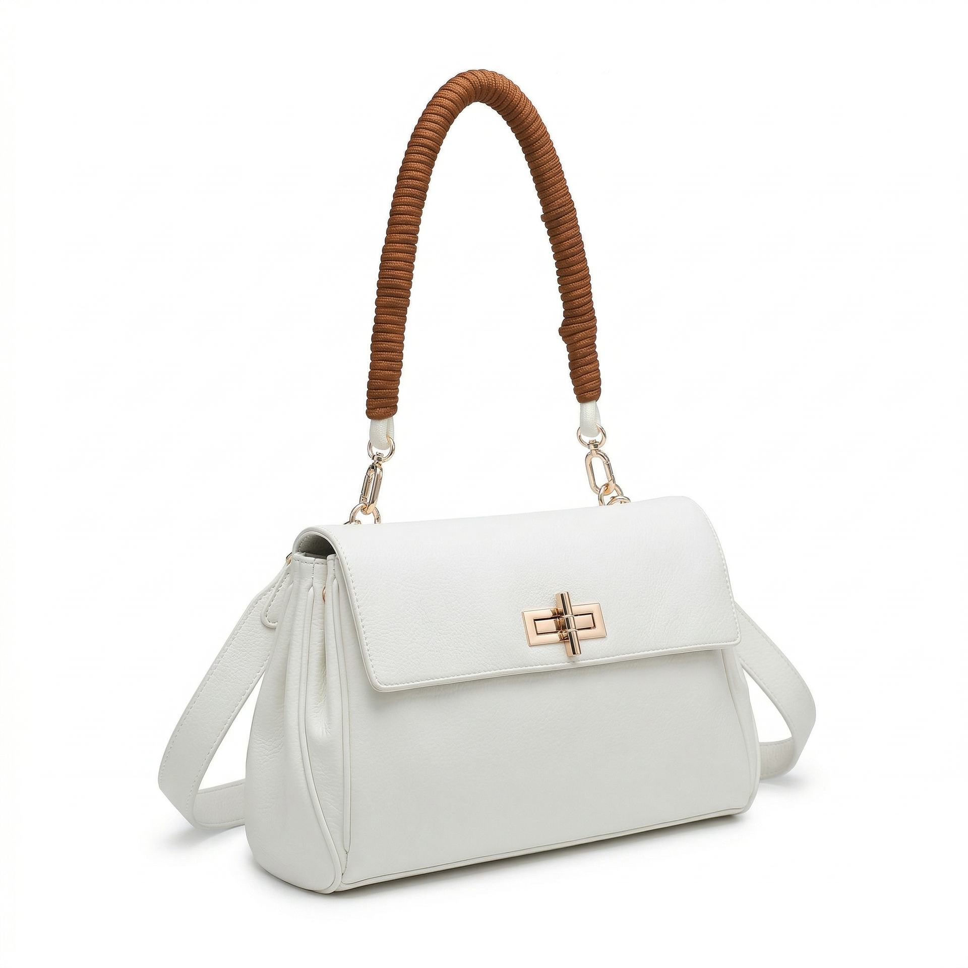 Borsa a Mano in Polyurethane Bianco