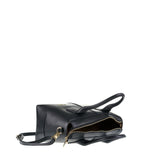 Bolso de mano de piel auténtica negra