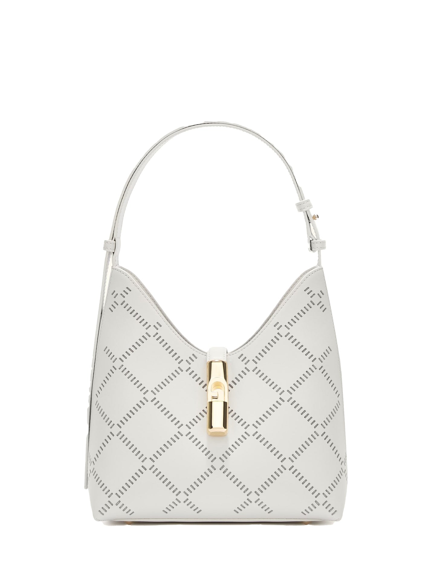 Borsa a Spalla in Vera Pelle Bianco Furla