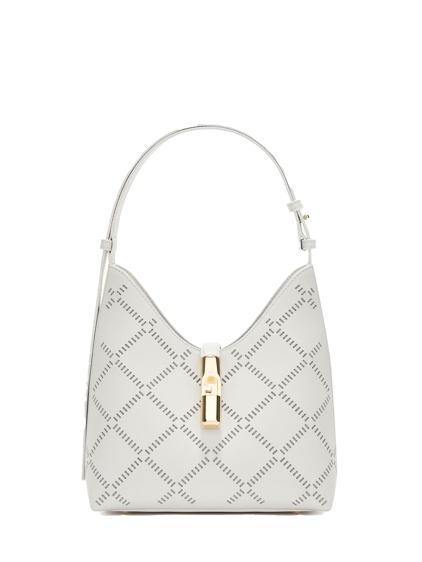 Borsa a Spalla in Vera Pelle Bianco Furla