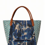 Borsa a Mano in Pelle Vegana Blu