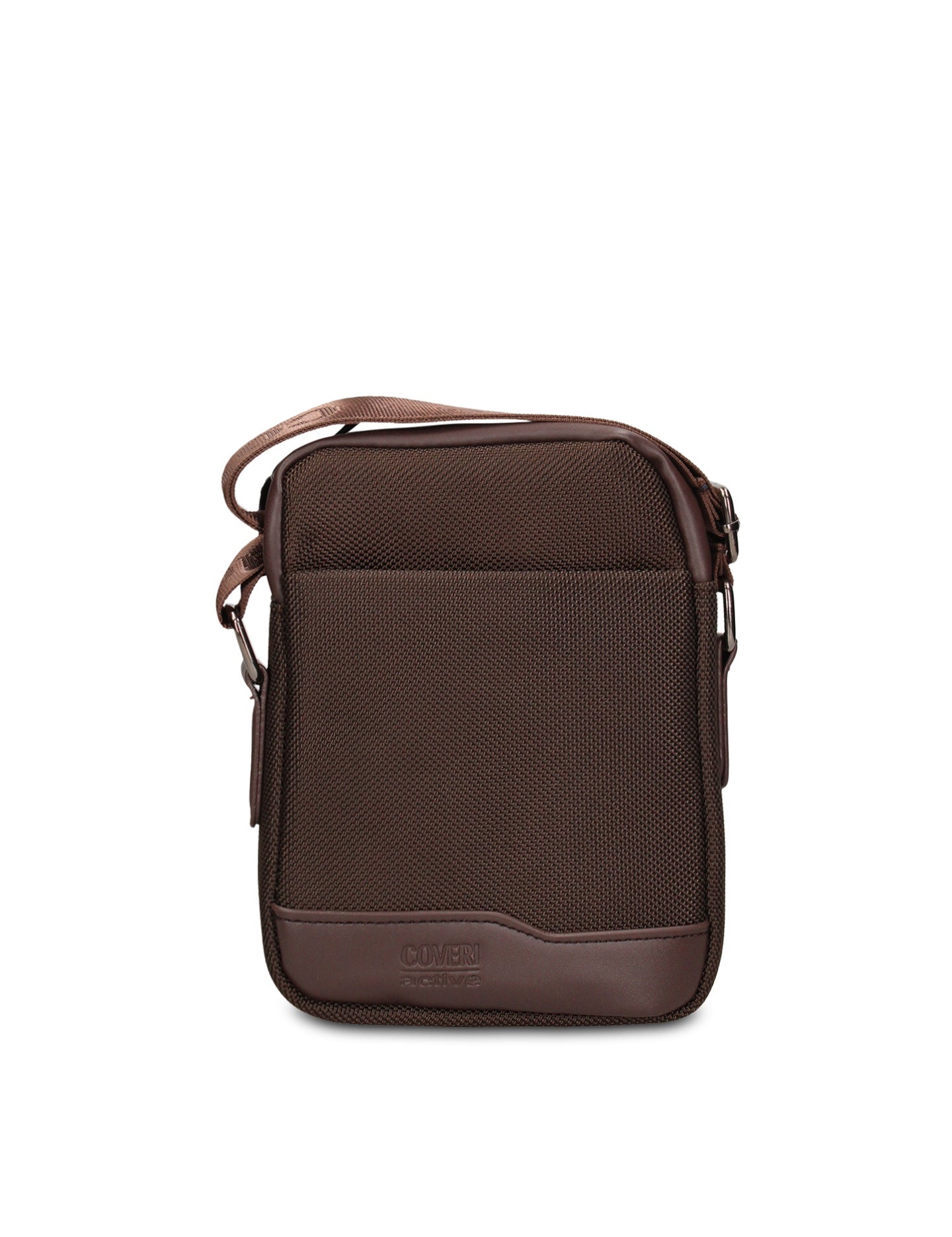 Borsa a Tracolla in 100% Pu Vegan Leather Marrone Scuro