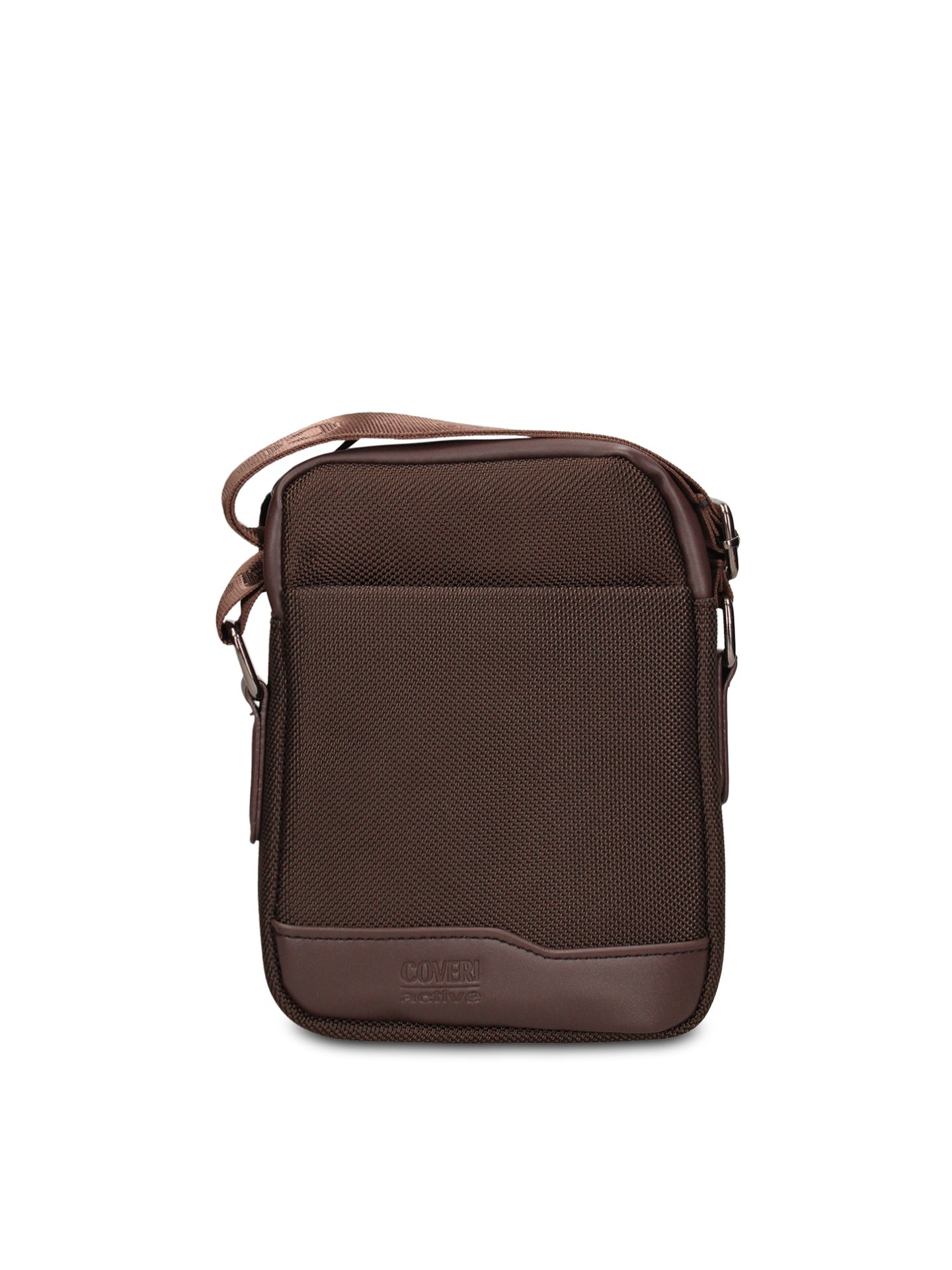 Borsa a Tracolla in 100% Pu Vegan Leather Marrone Scuro