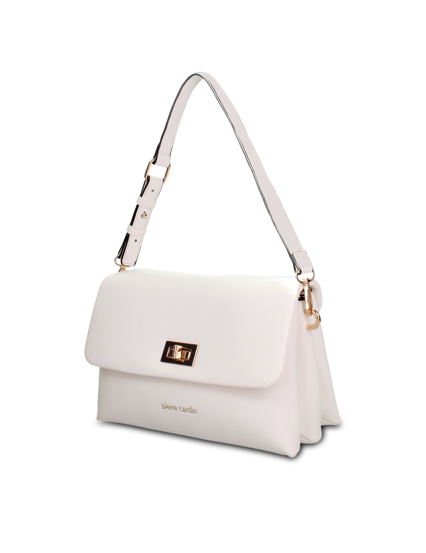Borsa a Tracolla in Pelle Vegana Bianco Pierre Cardin
