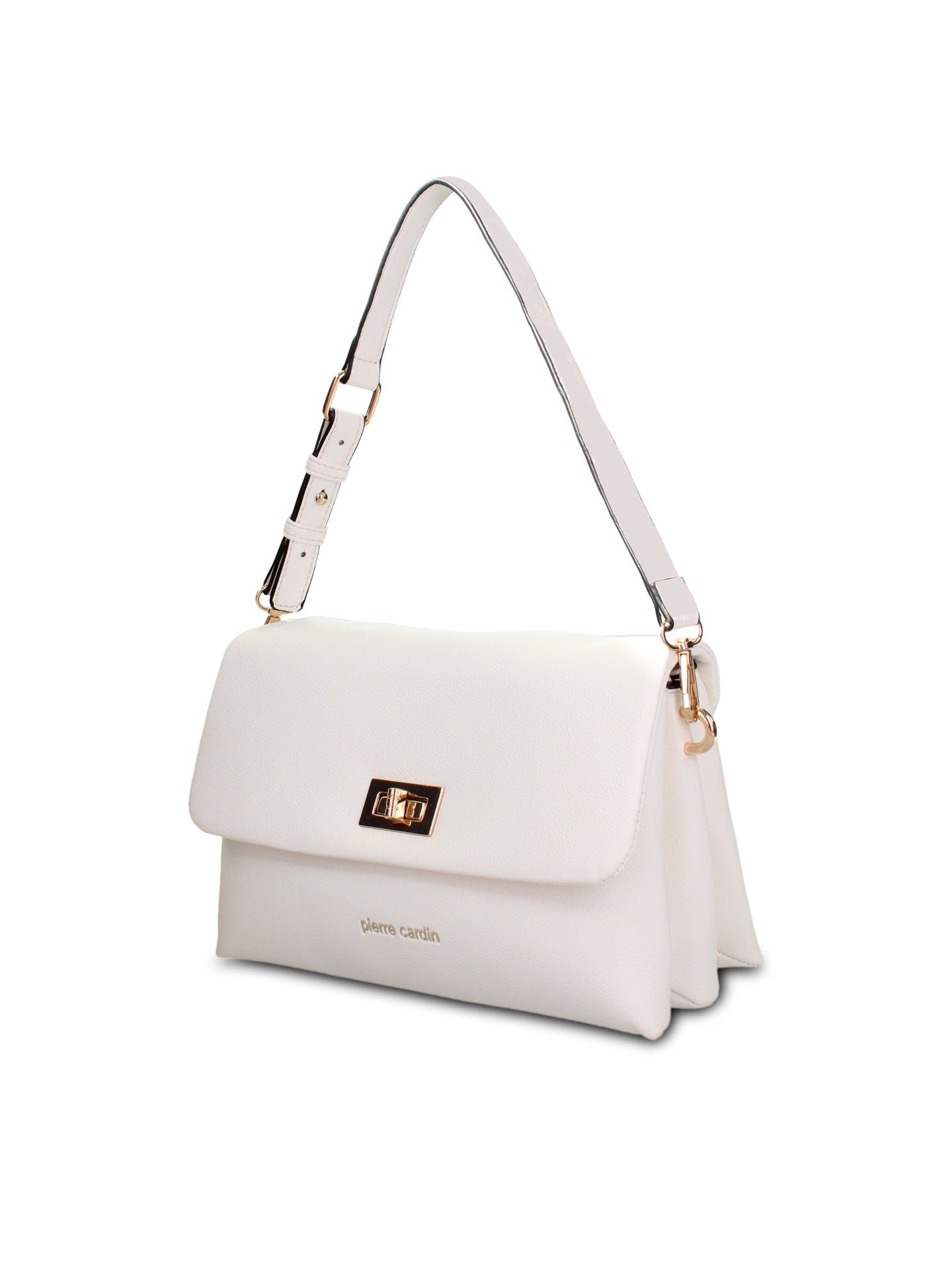 Borsa a Tracolla in Pelle Vegana Bianco Pierre Cardin